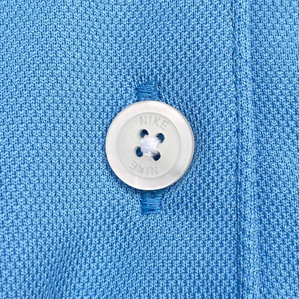 Nike Golf Polo Shirt Ladies  S Dri Fit Technology Logo Blue Standard Fit - Picture 9 of 14
